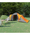 Camping Tent 6 Persons Grey and Orange