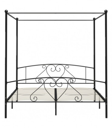 Canopy Bed Frame Black Metal 6FT Super King