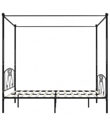 Canopy Bed Frame Black Metal 6FT Super King