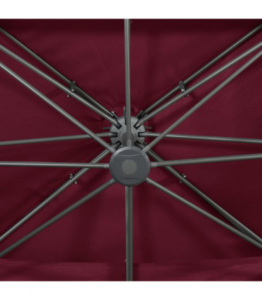 Cantilever Umbrella with Double Top Bordeaux Red 400x300 cm