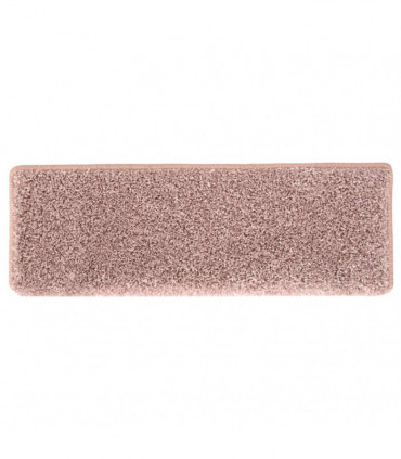 Carpet Stair Treads 15 pcs 65x25 cm White and Pink