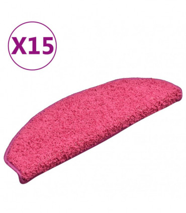 Carpet Stair Treads 15 pcs Pink 65x21x4 cm