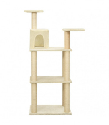Cat Tree with Sisal Scratching Posts Cream 119 cm