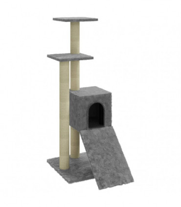 Cat Tree with Sisal Scratching Posts Light Grey 92 cm