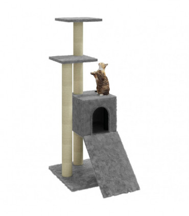 Cat Tree with Sisal Scratching Posts Light Grey 92 cm