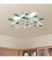 Ceiling Lamp Acrylic Crystal Leaf Arms 3 E14 Bulbs
