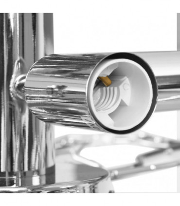 Ceiling Lamp with Acrylic Crystal Leaf Arms for 5 E14 Bulbs White