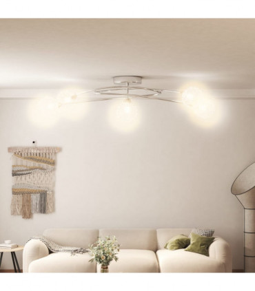 Ceiling Lamp with Mesh Wire Shades for 5 G9 LED Lights