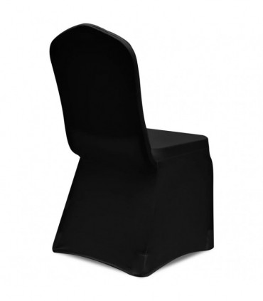 Chair Cover Stretch Black 6 pcs