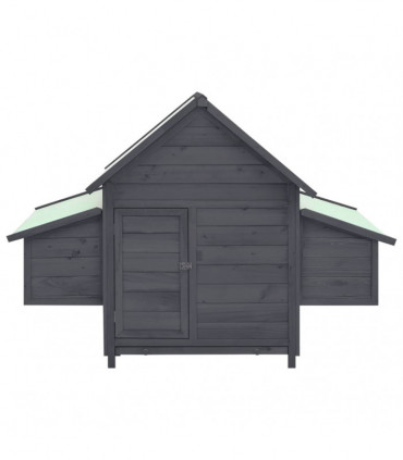 Chicken Coop Grey and White 152x96x110 cm Solid Firwood