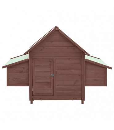 Chicken Coop Mocha and White 152x96x110 cm Solid Firwood