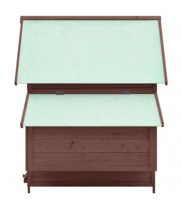 Chicken Coop Mocha and White 152x96x110 cm Solid Firwood