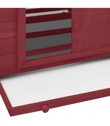 Chicken Coop Red and White 152x96x110 cm Solid Firwood
