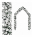 Christmas Garland with Flocked Snow Green 10 m PVC