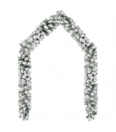 Christmas Garland with Flocked Snow Green 10 m PVC