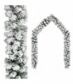 Christmas Garland with Flocked Snow Green 5 m PVC