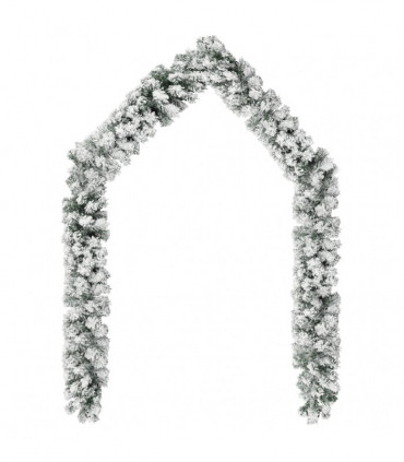 Christmas Garland with Flocked Snow Green 5 m PVC