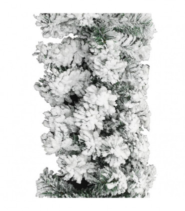 Christmas Garland with Flocked Snow Green 5 m PVC