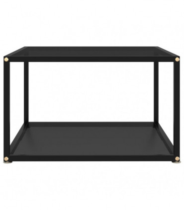 Coffee Table Black 60x60x35 cm Tempered Glass