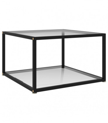 Coffee Table Transparent 60x60x35 cm Tempered Glass