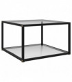 Coffee Table Transparent 60x60x35 cm Tempered Glass
