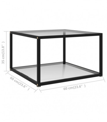 Coffee Table Transparent 60x60x35 cm Tempered Glass