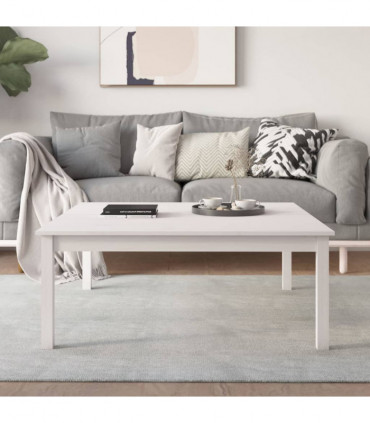 Coffee Table White 100x100x40 cm Solid Wood Pine