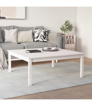 Coffee Table White 100x100x40 cm Solid Wood Pine