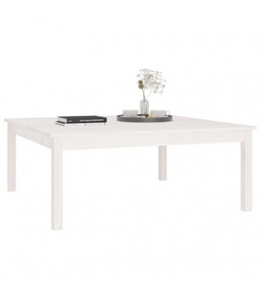 Coffee Table White 100x100x40 cm Solid Wood Pine