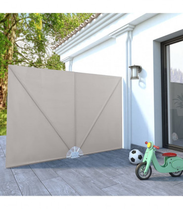 Collapsible Terrace Side Awning Cream 240x160 cm