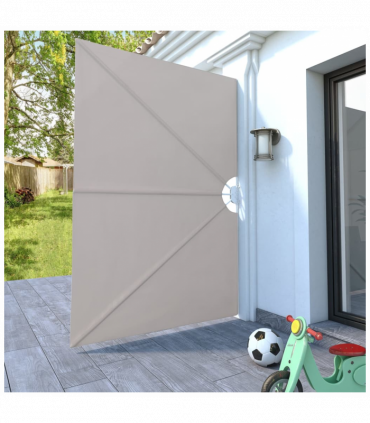 Collapsible Terrace Side Awning Cream 240x160 cm
