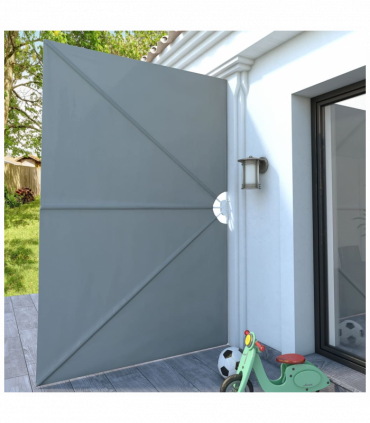Collapsible Terrace Side Awning Grey 300x200 cm