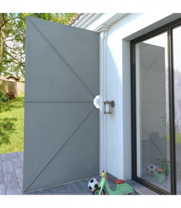 Collapsible Terrace Side Awning Grey 400x200 cm