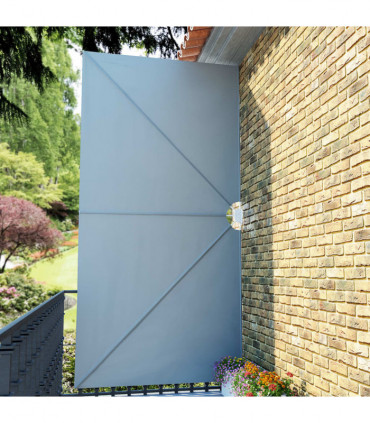 Collapsible Terrace Side Awning Grey 400x200 cm