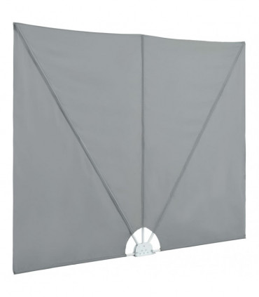 Collapsible Terrace Side Awning Grey 400x200 cm