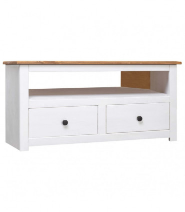 Corner TV Cabinet White 93x49x49 cm Solid Pine Panama Range