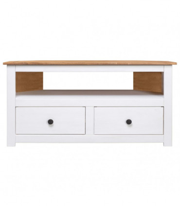 Corner TV Cabinet White 93x49x49 cm Solid Pine Panama Range