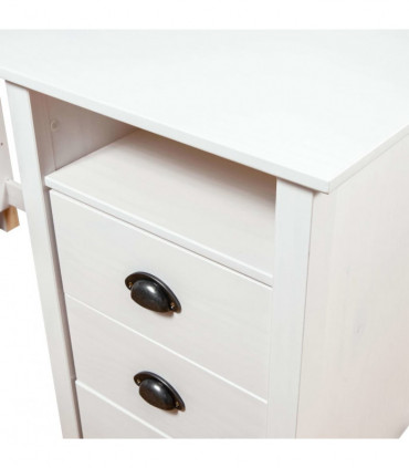 Desk Hill Range White 150x50x74 cm Solid Pine Wood