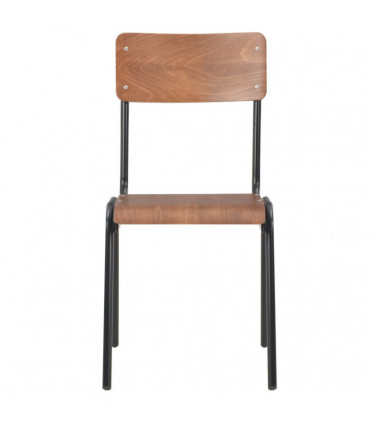 Dining Chairs 2 pcs Brown Solid Plywood Steel