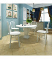 Dining Chairs 4 pcs White Solid Rubber Wood