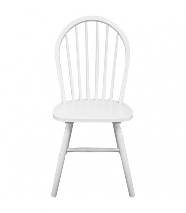 Dining Chairs 4 pcs White Solid Rubber Wood