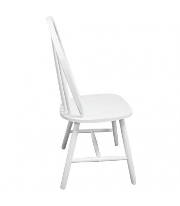 Dining Chairs 4 pcs White Solid Rubber Wood
