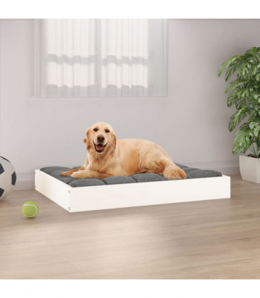 Dog Bed White 71.5x54x9 cm Solid Wood Pine