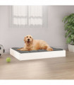 Dog Bed White 71.5x54x9 cm Solid Wood Pine