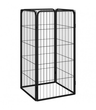 Dog Playpen 4 Panels Black 50x100 cm Powder-coated Steel