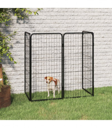 Dog Playpen 4 Panels Black 50x100 cm Powder-coated Steel