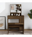Dressing Table with Mirror Brown Oak 86.5x35x136 cm