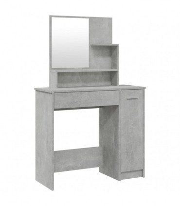 Dressing Table with Mirror Concrete Grey 86.5x35x136 cm