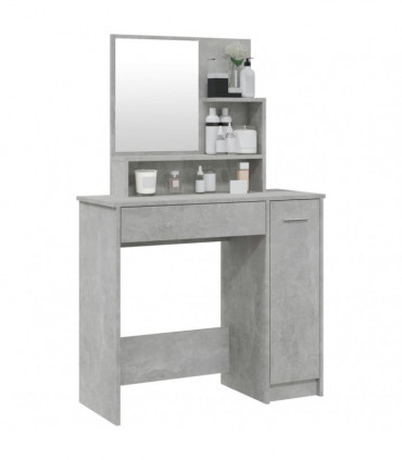 Dressing Table with Mirror Concrete Grey 86.5x35x136 cm