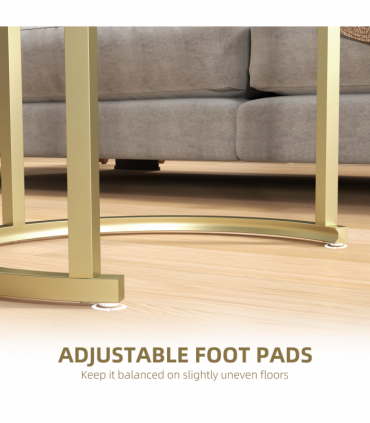 Elegant Marble-Effect Side Table Set - Versatile Accent Tables